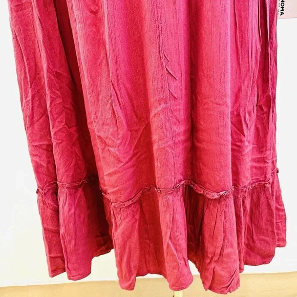 NWT SONOMA Women Short Sleeve Pullover Pink Elastic Waist V-Neck Dress Size 3X - Picture 3 of 12
